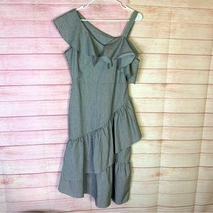 Lea & Viola Anthropologie Striped Ruffle‎ Dress Size Medium